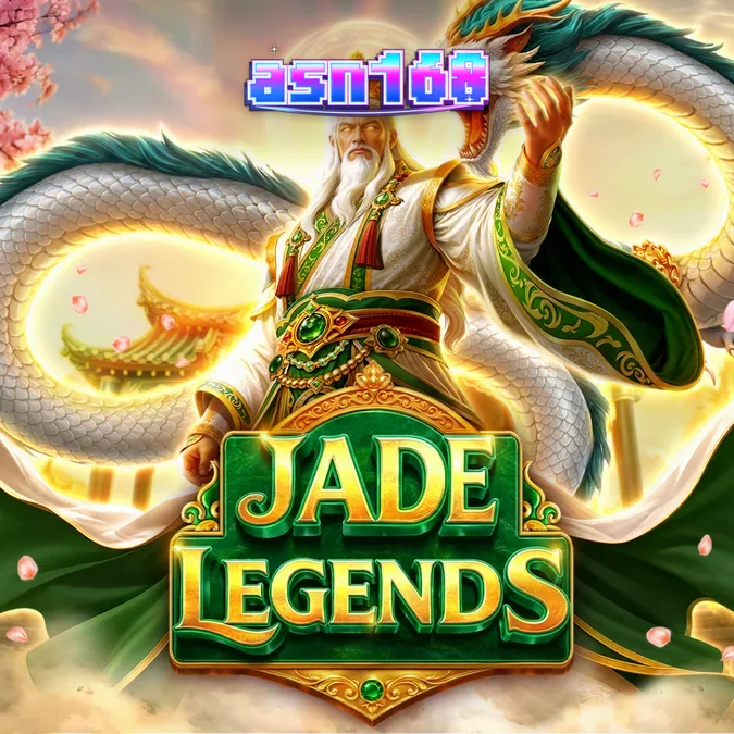 Tampilan visual grid 7x7 pada permainan slot Jade Legends dengan elemen bertema oriental.
